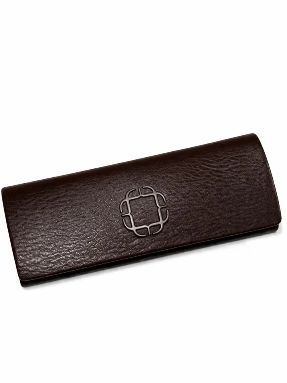 Blake Kuwahara Brown Leather Hard Eyeglass Case EUC